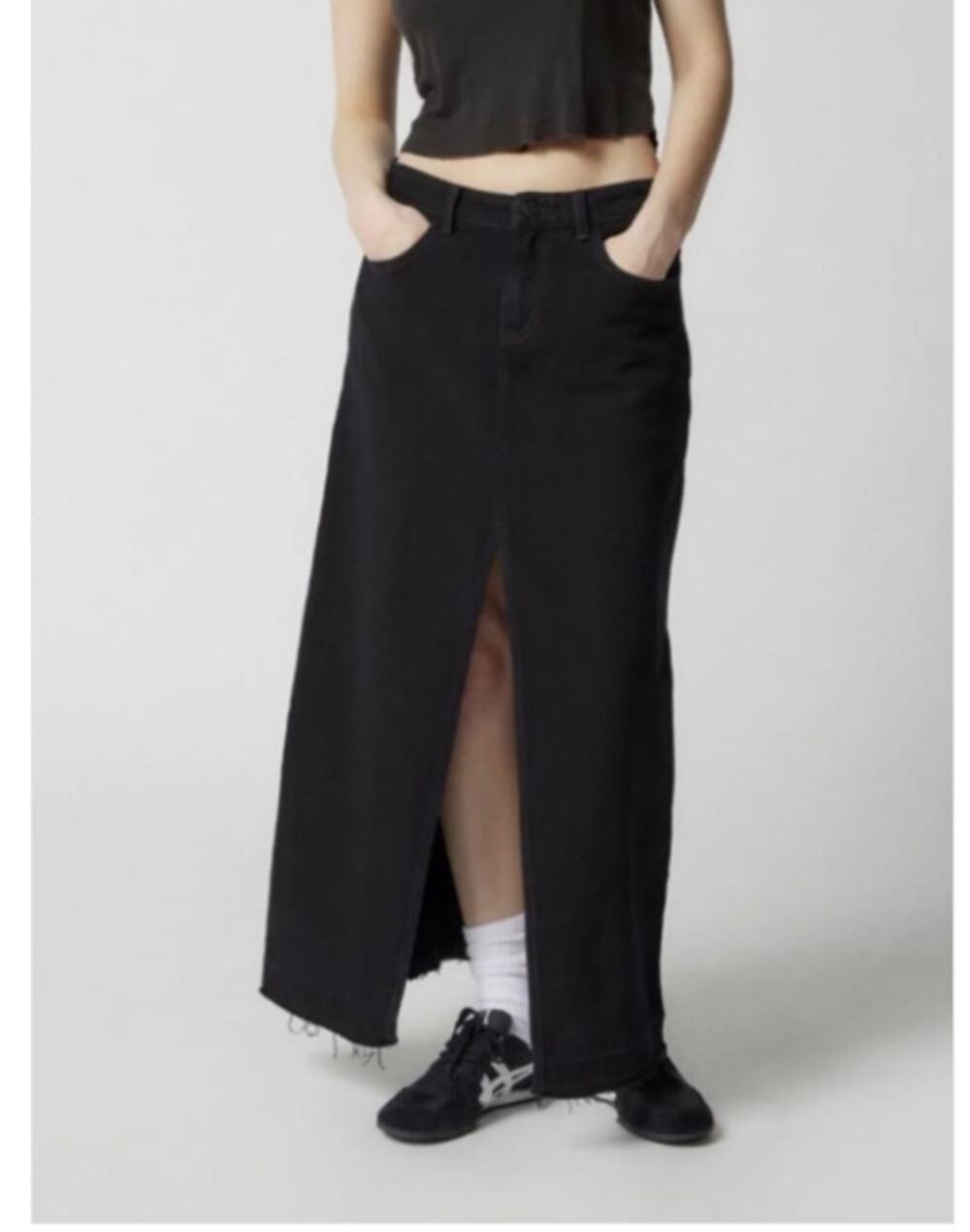 BDG Denim Maxi Skirt, Black, Size S